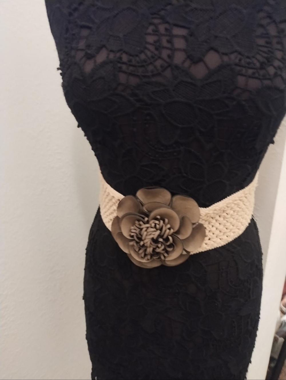 Tan Floral Belt with Elegant Design